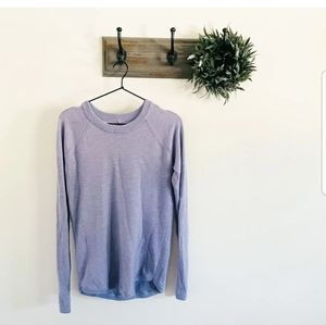 Lululemon Purple Aloe Crew Silk Blend Sweater size M.